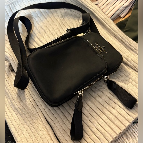 Kate Spade Black Chelsea Dual Zip Phone Crossbody Bag, Nylon - Picture 2 of 11